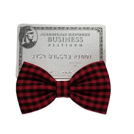 EmilyRose Couture Gingham Hair Bows (Small Headband, Red & Black)