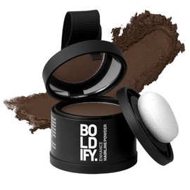 Boldify BOLDIFY Hairline Powder - Root Touch Up Hair Color for Gray Coverage - Bald Spot Concealing Hair Powder for Women & Men - 48-Hour Stain-Proof - Medium Brown