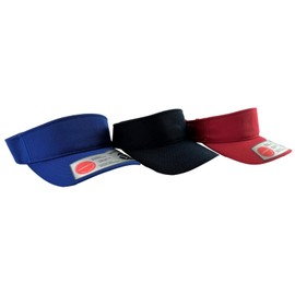LIDS 3 Pack Lids Sun Visors 110 Mini Pique Comfort Flex-Fit Visor Caps Red Royal Navy