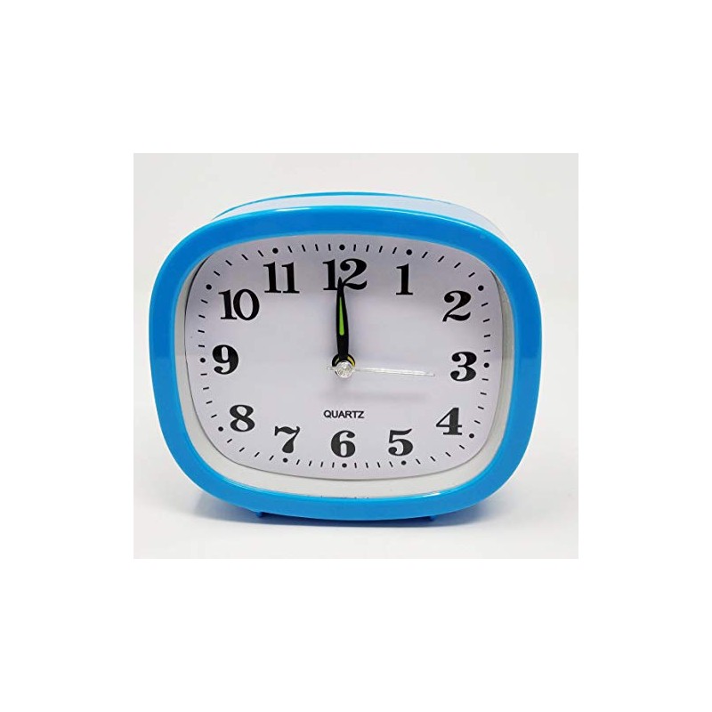 JRose Collections Alarm Travel Clock, Analog Quartz, Big Numbers for