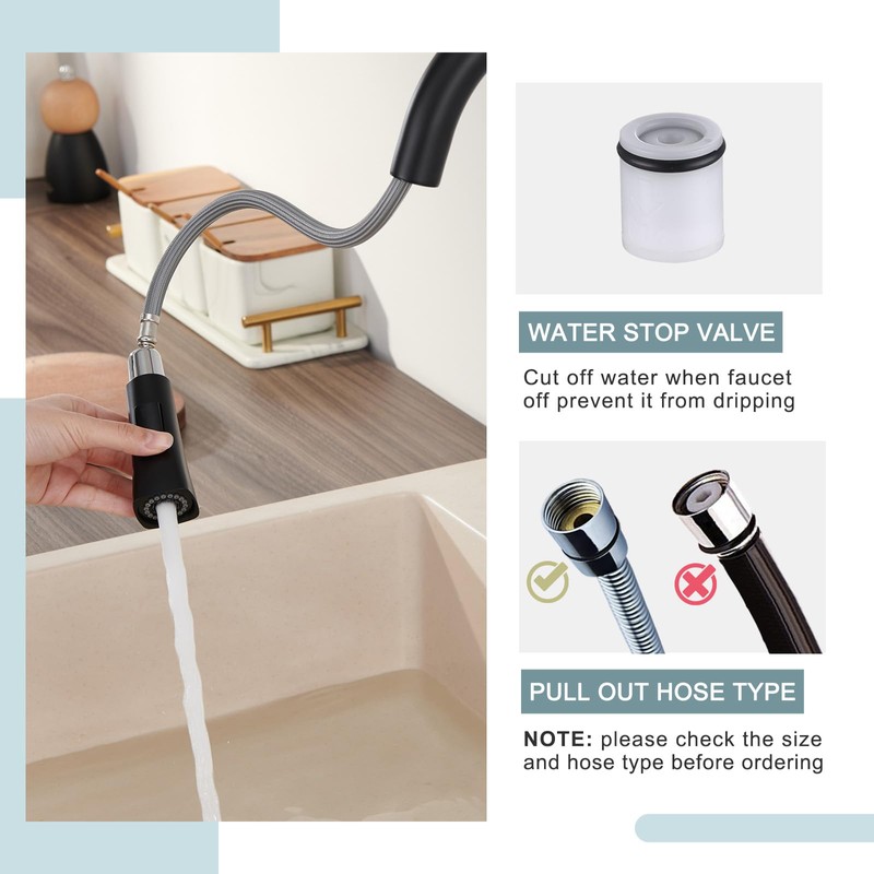 APLusee Kitchen Faucet Spray Head Pull Down, 2 Modes Sprayer