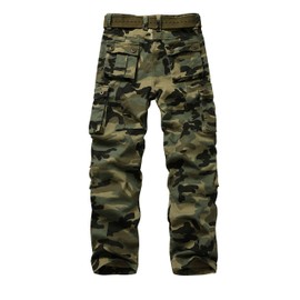 Men's BDU Casual Military Pants, Tactical Wild Army Combat ACU Rip Stop Camo Cargo Work Pants Trousers with 8 Pockets #7533 B-Camo 36