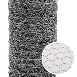 CHAPMAN SUPPLY 20-Gauge Galvanized Hexagonal Poultry Netting Chicken Wire Rolled Fencing with Mesh Size 1-in (3 ft. x 100 ft.)