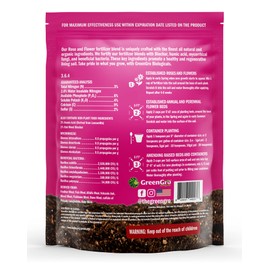 GreenGro Rose & Flower Fertilizer - Outdoor & Indoor Plant Food for Bigger Blooms/Organic Fertilizer & Flower Food for Roses, Orchids, Tulips, Marigolds, & More/Essential Plant Nutrients (4 lb)