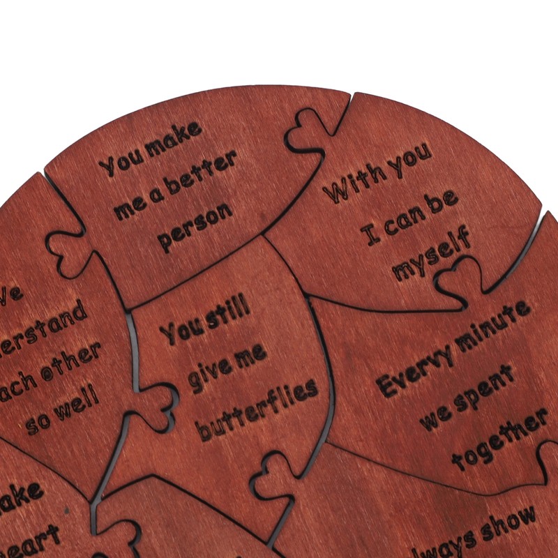 Wooden Heart Puzzle Valentines Day Heart Shape Puzzles Romantic Love