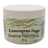 LEMONGRASS SAGE Exfoliating Foaming Sugar Body Scrub, 10 oz jar