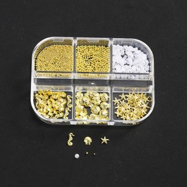 2 Boxes Mixed Nail Art Charms 3D Starfish Seashell Seahorse Conch Design Marine Theme Nail Charms Ocean Life Nail DIY Supplies Decorations for Women Girls Nail Art Designs