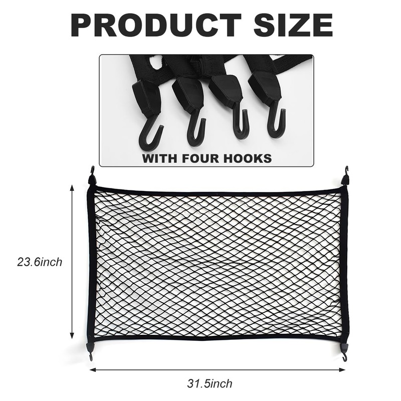 Wevdn Cargo Net for SUV Car Trunk, 31.5 × 23.6