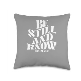 Retro Groovy Faith Psalm 46 10 Be Still And Know Chritian Bi Throw Pillow