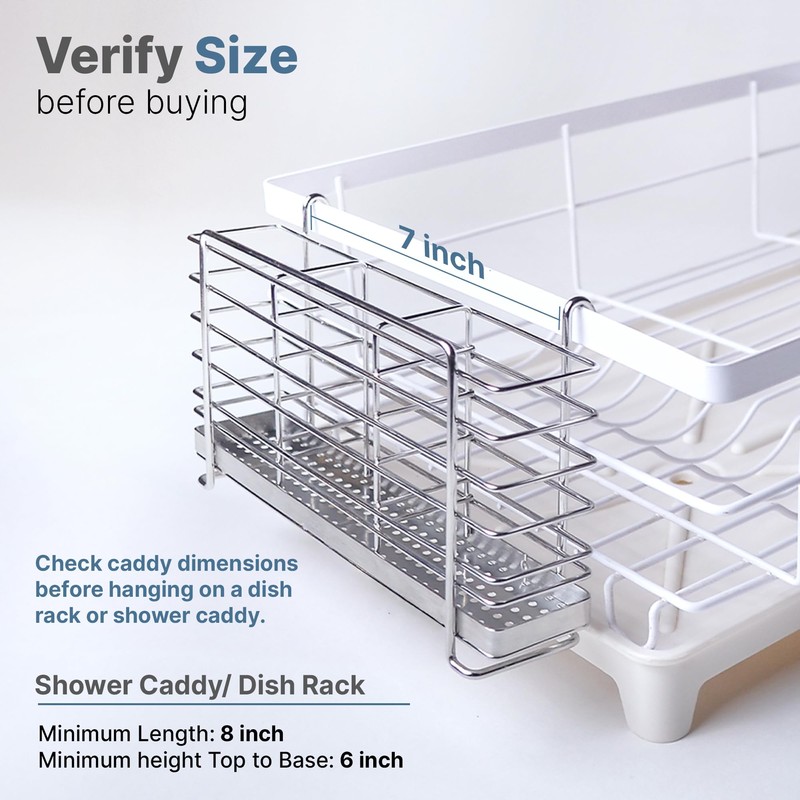 KESOL 304 Stainless Steel Utensil Drying Rack with Hooks &