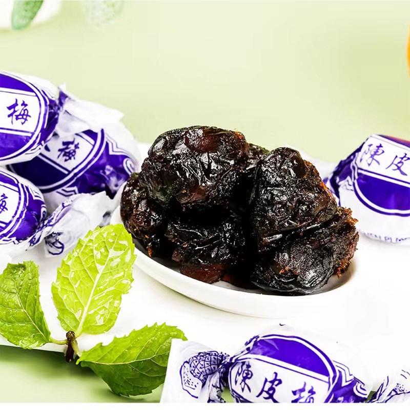 dried plum，Dried Plum Fruit Candy 17.6oz/500g,Chan Pui Mui Preserved Plum,plum