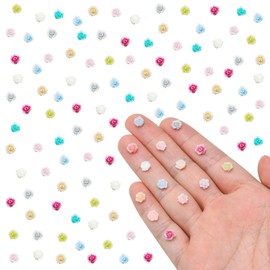 WOZADU 100 PCS Tiny Flowers for Dollhouse Decoration Luminous Mini Resin Rose Dollhouse Miniatures Things for Fairy Garden Micro Landscaping Decoration