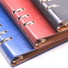 A5 Notebook 6 Holes PU Leather Cover Notebook， Loose Pocket