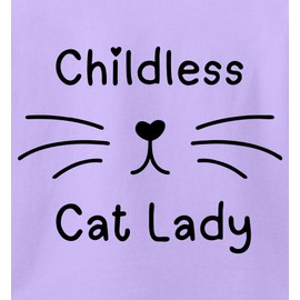 Childless Cat Lady T-Shirt Top Cute Cat Lover Tee for Women's Rights Feminist XL Lavender