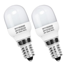 W11160686 W11518235 Refrigerator LED Lamp Light Bulb Replacement May-tag Whirlpool Kenmore Freezer Lamp Light Bulbs 120V 2W A15 E14 Base 2PCS