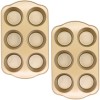 Nonstick Carbon Steel Jumbo Muffin Pans 6 Cup 2 Pack