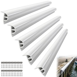 16.4ft Marine-Grade Dock Bumpers,5-Section PVC Dock Fenders with Stainless Steel Screws and Washers,P-Type Boat Dock Guards,Dock Post Bumpers for Docking Edges, Horizontal Decks or Piers(White)