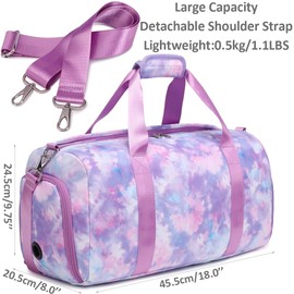 Dance Bag for Girls Princess Sports Duffle Bag for Girls Overnight Travel Duffel for Kids Ballet Bag with Shoes Compartment Water Resistant