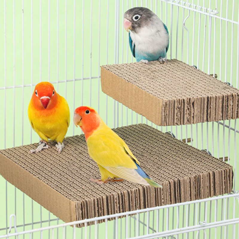 Bird Perch Parrot Toy Cardboard Paper Parakeet Perch Stand Nail