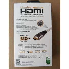 GE Gold Plated HDMI Cable 8K UHDR Ultra High-Speed 8 ft 2.4m 48GBPS Dynamic 4K