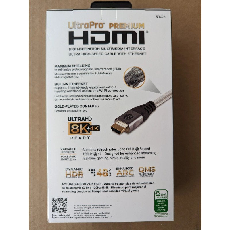 GE Gold Plated HDMI Cable 8K UHDR Ultra High-Speed 8