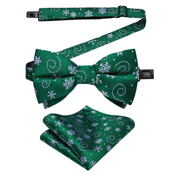 DiBanGu Boys Christmas Bowtie Set Silk Xmas Holiday Pre-tied Bowtie
