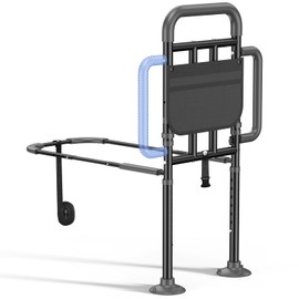 Bed Rails for Elderly Adults Safety with Non-Slip Handle，Adjustable Bed Assist Rail, ASTM Approved, 400 lb Capacity, Fixing Strap & Storage Pocket, Fits Twin/Full/Queen/King