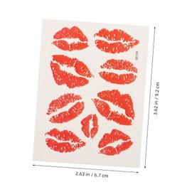 Healvian 18pcs Temporary Stickers Lips Pattern Decoration for Face Arms and More Safe Skin-friendly Material for Parties and Festivals