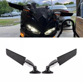 XM Rearview Wing Mirrors w/ LED Turn Signal Lights for Honda CBR1000RR CBR600R 250R