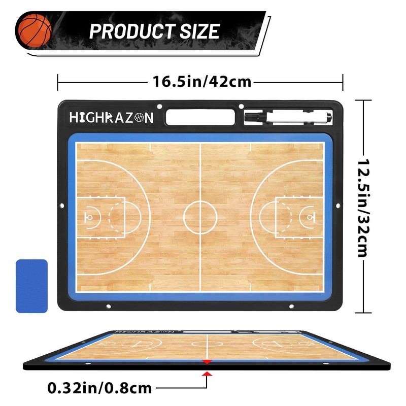 HIGHRAZON Dry Erase Basketball Clipboard for Coach, Premium Tactical Basketball