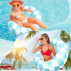 FYSUIMU 3Pcs Inflatable Pool Float Retro Blue Checkered Swim Rings