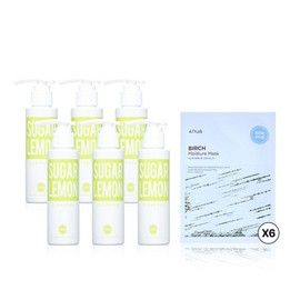 Jo Sung-ah Wonder Bath Lemon Cleanser Sugar Lemon 120ml x 6 + Anua Birch Moisture Mask x 6 _B / 조성아 원더바스 레몬청 클렌저 슈가레몬 120ml 6개 + 아누아 자작나무 수분마스크 6매 B