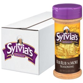 Sylvia’s Rib Rub ‘n More Seasoning, Best BBQ Rub for Ribs, Steak, Pork Chops and More, 5.5oz Container (Pack of 12)