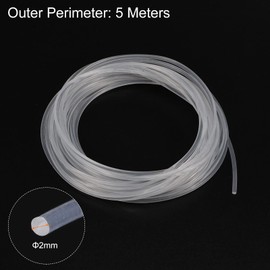 sourcing map Polyurethane Round Belts 2mm Dia 16.4ft(5 Meters) Length Smooth Surface PU Urethane Belt for Drive Transmission, White