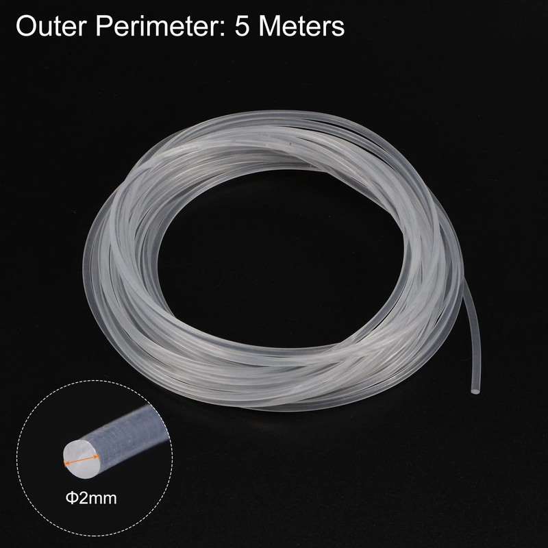 sourcing map Polyurethane Round Belts 2mm Dia 16.4ft(5 Meters) Length