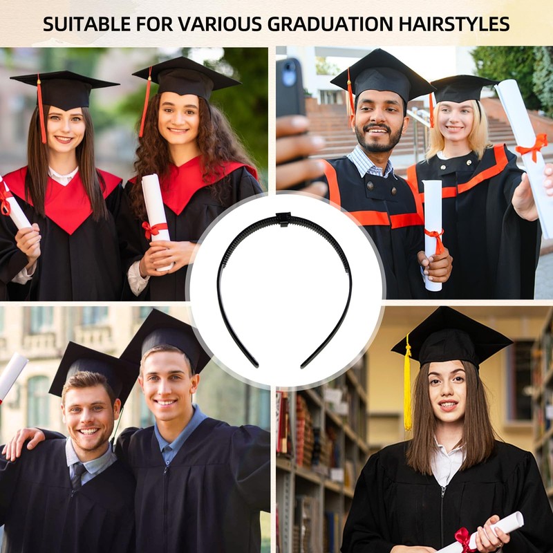 Bachelor Hat Headband, Graduation Hat Headband Insert, Black, Graduation Hat