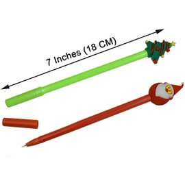 Maydahui Fashion Christmas Ballpoint Pens, Set of 12, 0.5mm, Black Ink, Cute, Gel Ballpoint Pens, Stationery, Cute, Kids, Students, Gift