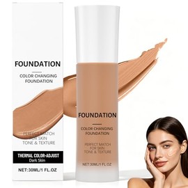 Base de Maquillaje, SPF 50, Base de maquillaje cobertura edificable, Base Semimate, Base Impecable Ligera de larga duración, Para toda piel, Resistente al Agua (Piel oscura)