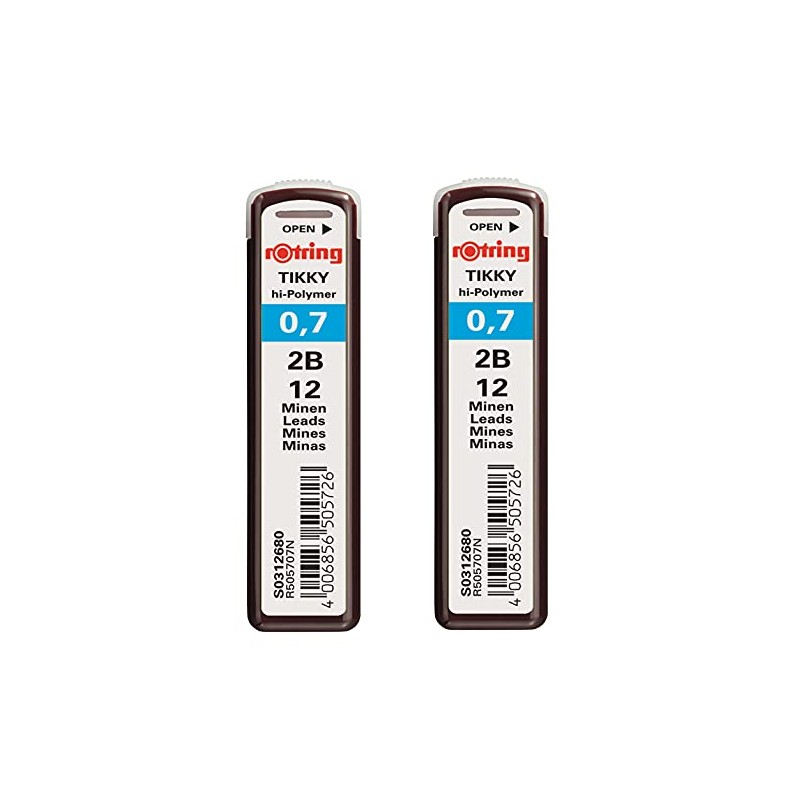 Rotring Lead Refills Hi-Polymer for Fine Mechanical Pencils 0.70mm 2B