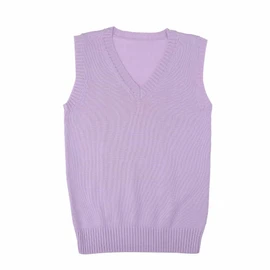 MIRIPARIS Cotton Knit Vest, School Vest, Plain, 100% Cotton, V-Neck, Uniform, School Vest, Vest, lavender