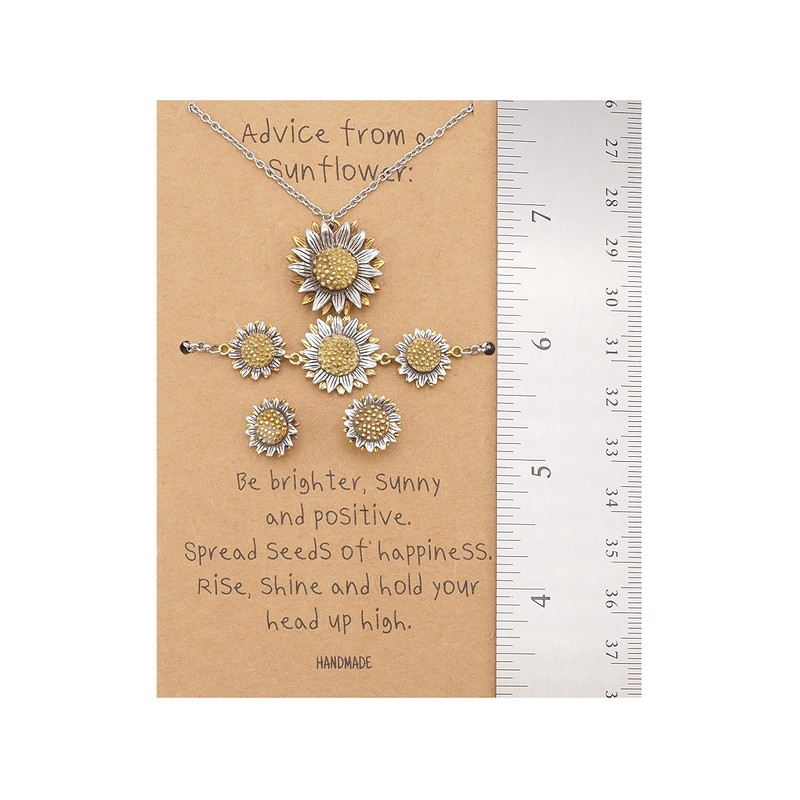 quan jewelry Sunflower Necklace, Face Mask Chains Lanyard and Brooch