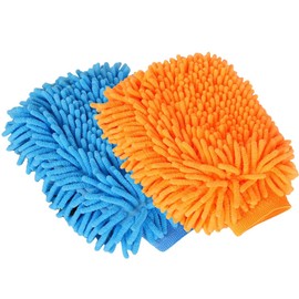 Microfiber Car Wash Mitt, 2 pcs Mitts Super Absorbent Microfibre Gloves Microfibre Cloth, Double Sided Microfiber Car Wash Mitts Super Absorbent Microfibre Gloves,for Car Cleaning Household Cleaning