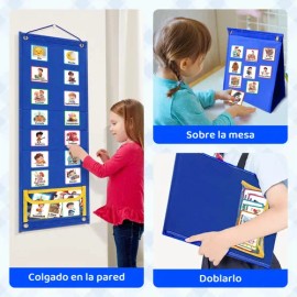 Nuhexry Horario De Deberes De Español Para Niños Con 108 Hojas.Chart,Bedtime Routine Chart for Toddlers,Double Side Weekly Planner Board with 108 Card