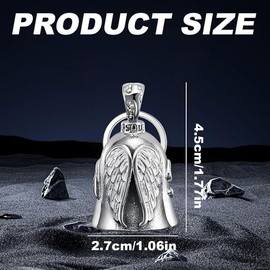 EIH1 Guardian Bell, Motorcycle Keyring, Guardian Biker Bell, Guardian Angel Motorcycle Bell, Motorcycle Bell, Lucky Charm Keyring, Guardian Bell Motorcycle, with 1 Shopping Trolley Token, a