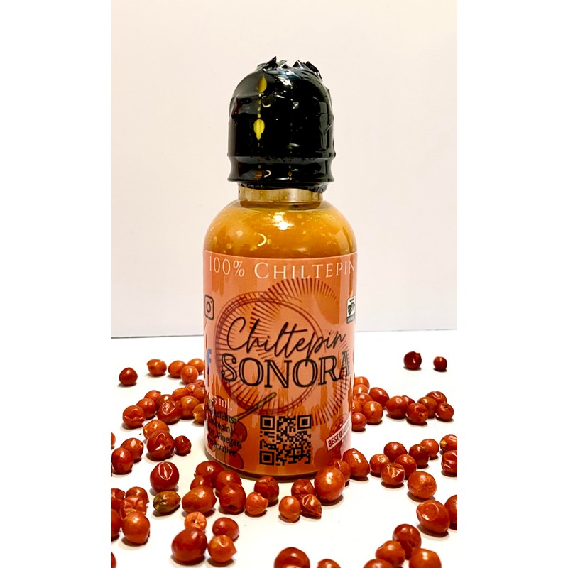 Chiltepin Sonora Hot Sauce, 100% Chiltepin Pepper, 125ml