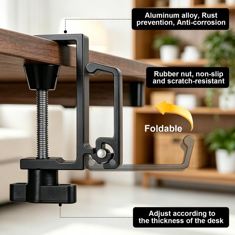 2PCS Foldable Headset Holder, Headphone Stand for Desk with Heavy
