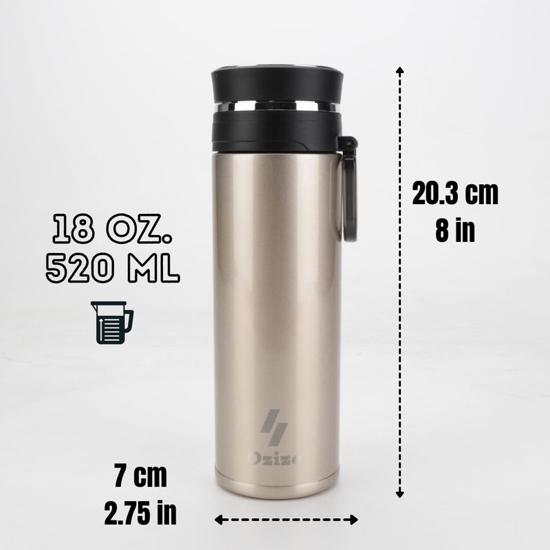 Ozizo Tea Infuser Bottle for Loose Leaf Tea | Stainless