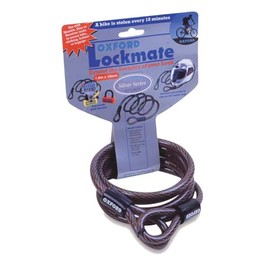Oxford Lock Mate Hooped Extender Cable - Grey