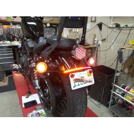 Fender Eliminator Integrated LED Taillight Kit with Tag Light and Bracket for Yamaha Bolt - Brake and Turn Signals - Smoked Lens