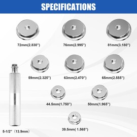 Jiimee 10pcs Bearing Race and Seal Driver Set, Bearing Press Kit with 1pc Driver Handle and 9pcs Disk Adapters for Mounting Automotive Wheel Hubs